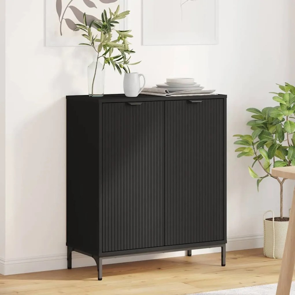 vidaXL Πλαϊνό γραφείο Μαύρο 69.5 x 33 x 82 εκ. Επεξεργασμένο ξύλο