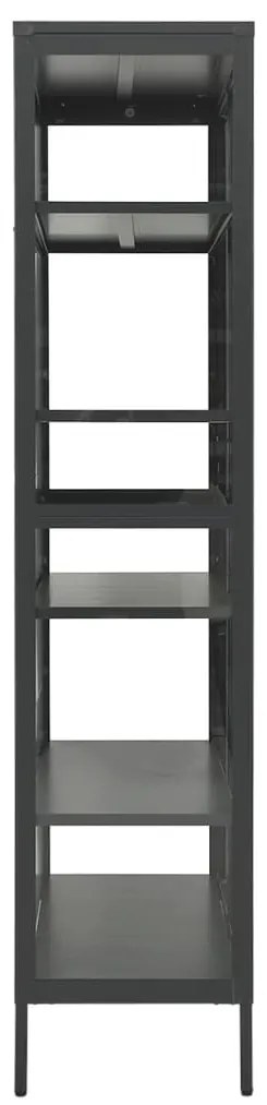 vidaXL Ντουλάπα Βιτρίνας Ανθρακί 90x40x180 εκ. Ατσάλι / Ψημένο Γυαλί