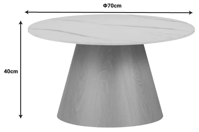 Βοηθητικά τραπέζια Soleire Inart λευκό μαρμάρου sintered stone - 029-000313