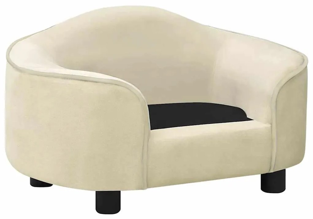 vidaXL Καναπές - Κρεβάτι Σκύλου Κρεμ 67 x 47 x 36 εκ. Βελουτέ
