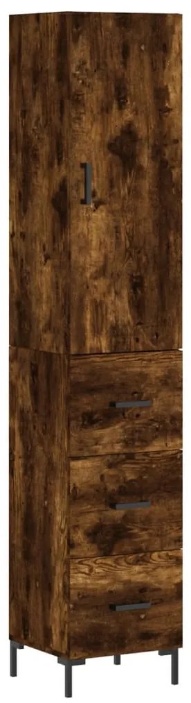 vidaXL Ντουλάπι Καπνιστή δρυς 34,5x34x180 εκ. από Επεξεργασμένο Ξύλο