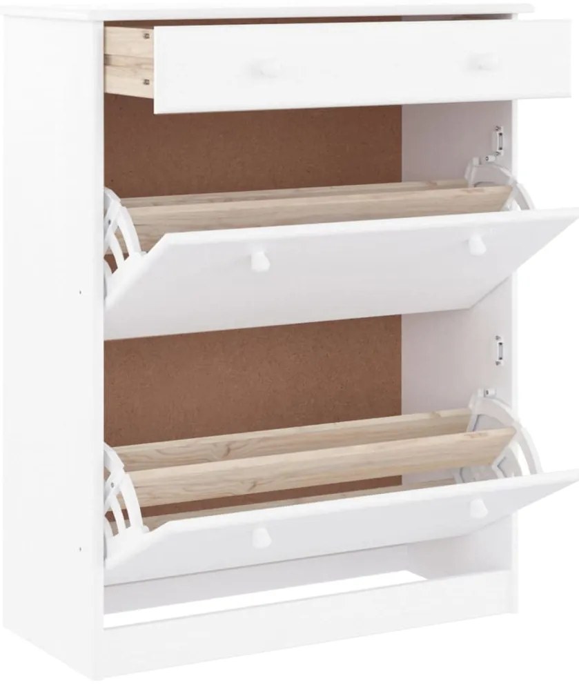 vidaXL Παπουτσοθήκη ALTA Λευκή 77 x 35 x 96 εκ. από Μασίφ Ξύλο Πεύκου