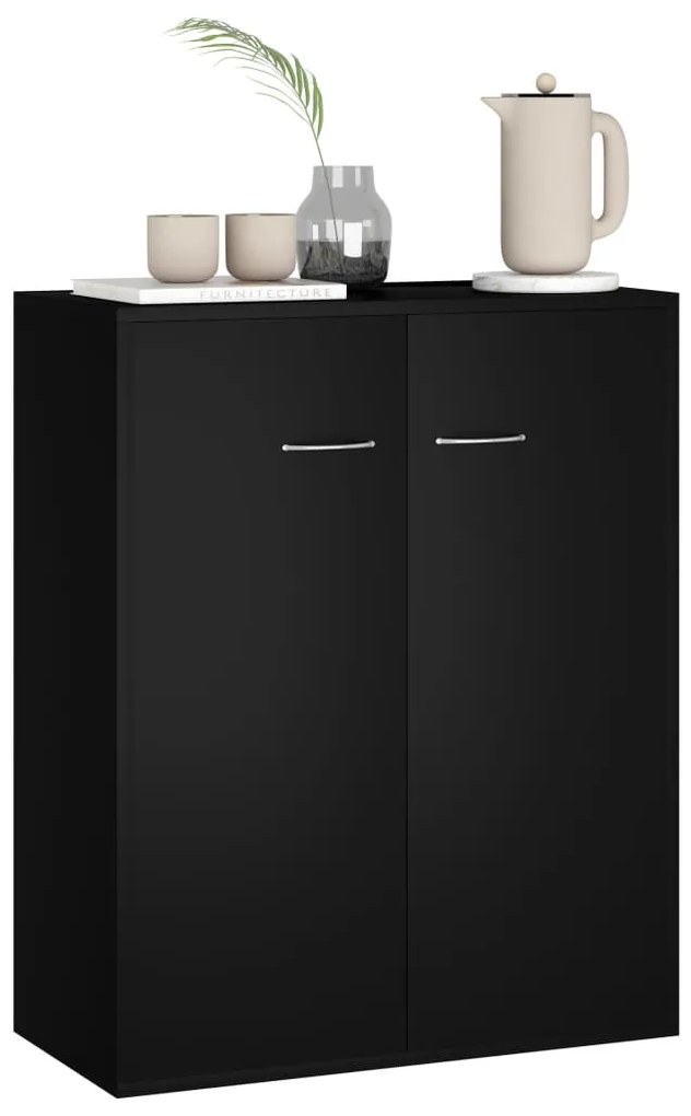 vidaXL Συρταριέρα Μαύρη 60 x 30 x 75 εκ. από Επεξεργασμένο Ξύλο