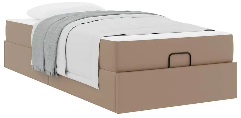 vidaXL Σκελετός κρεβατιού με στρώμα με στρώμα 2 pcs Ώχρα PVC