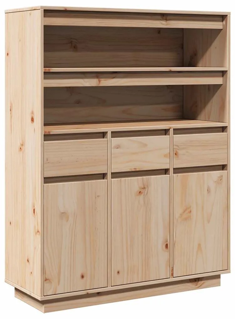 vidaXL Highboard 89x34x116,5 cm Μασίφ ξύλο πεύκο