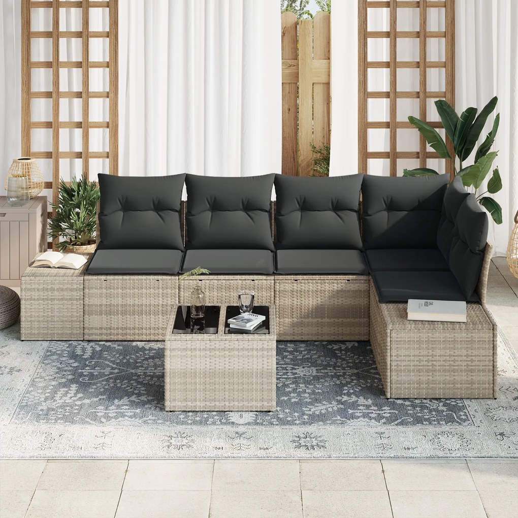 vidaXL Σετ Καναπέ 6 Τεμαχίων με Γκρι Μαξιλάρια