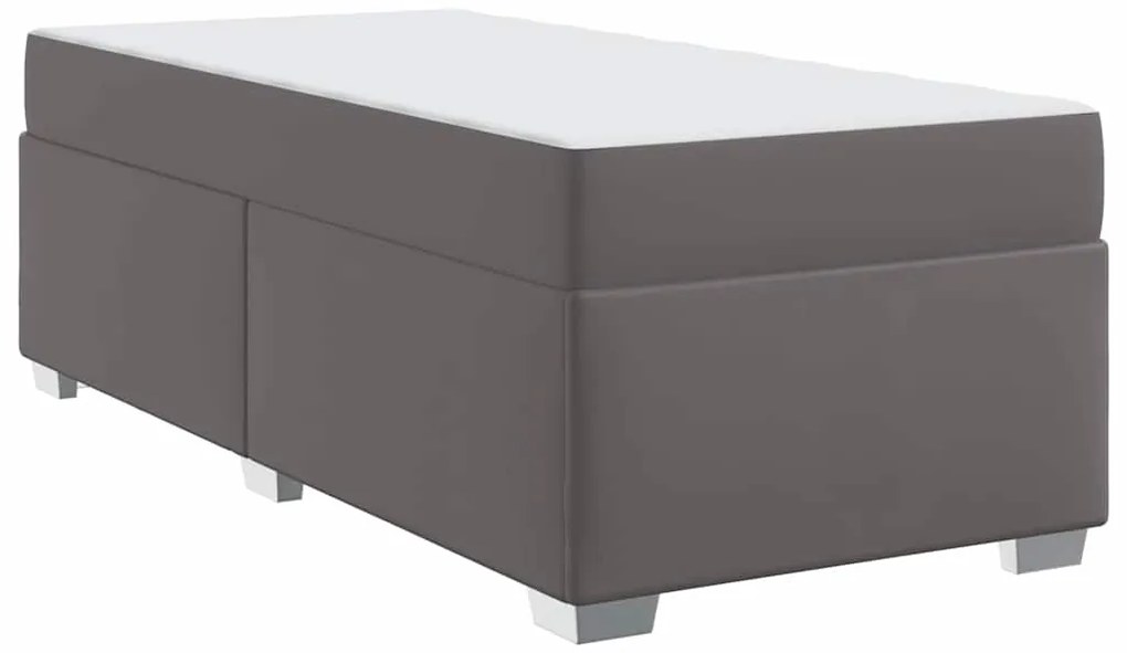vidaXL Σκελετός Κρεβατιού Γκρι 90 x 190 cm Τεχνητό δέρμα