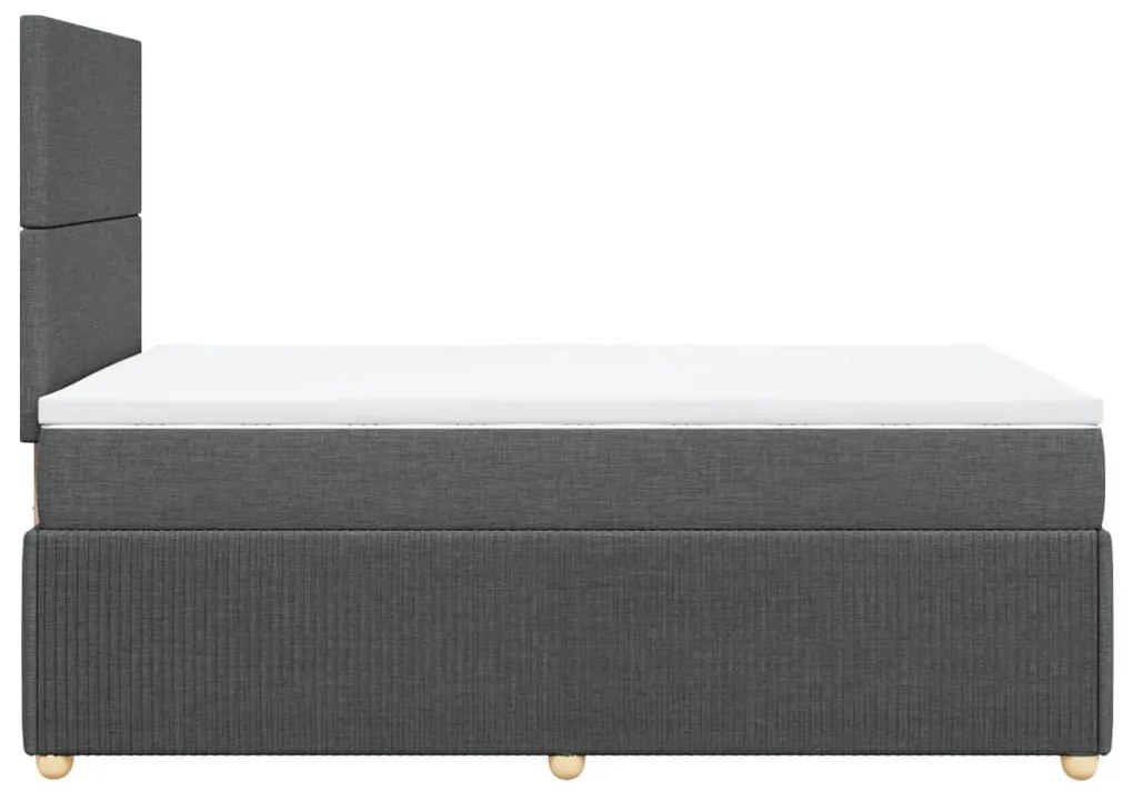 ΚΡΕΒΑΤΙ BOXSPRING ΜΕ ΣΤΡΩΜΑ ΣΚΟΥΡΟ ΓΚΡΙ 120X200 ΕΚ. ΥΦΑΣΜΑΤΙΝΟ 3294317