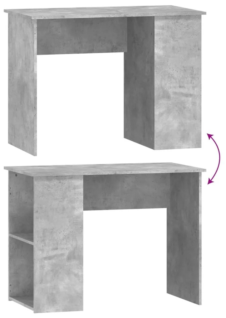 Γραφείο Γκρι Σκυροδέματος 100x55x75 εκ. Επεξεργασμένο Ξύλο - Γκρι