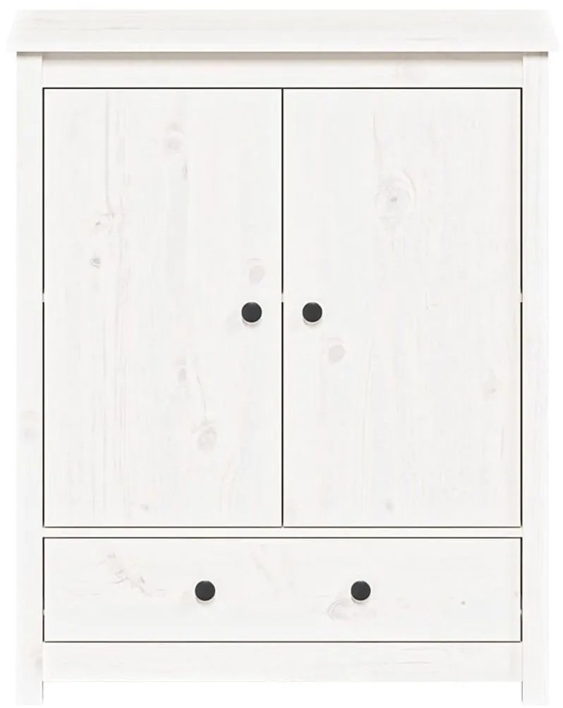 Ντουλάπι Λευκό 83 x 41,5 x 100 εκ. από Μασίφ Ξύλο Πεύκου - Λευκό