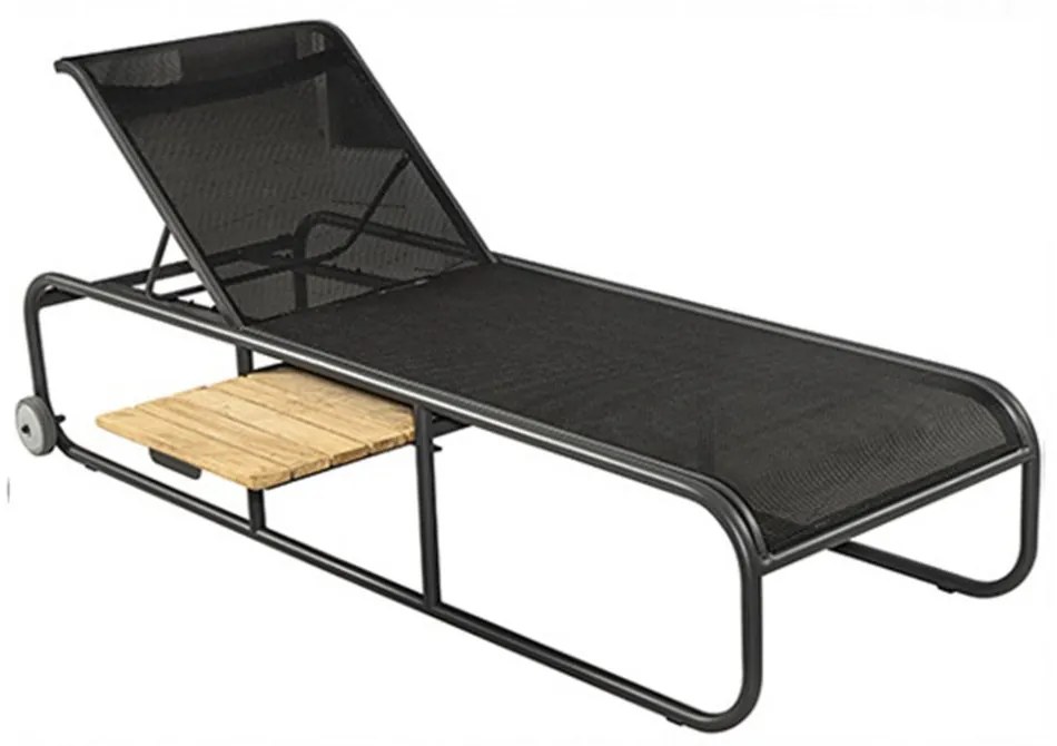 Ξαπλώστρα Nemo/SL 01-00-2212 Με Τραπέζι 205x72x41/98cm Anthracite