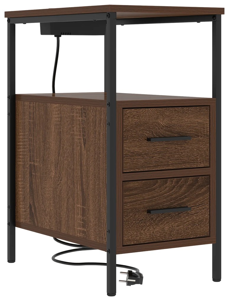 vidaXL Κουτιά Κρεβατοκάμαρας 2 pcs Καφέ δρυς 30 x 48 x 61 εκ