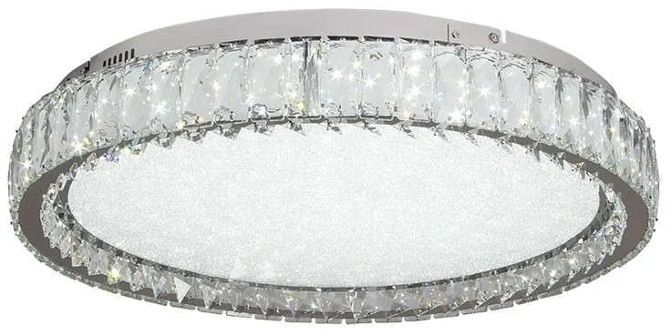 Φωτιστικό Οροφής-Πλαφονιέρα Led 42013-Α 80x15cm 6400Lm Chrome Inlight Crystal, Metal