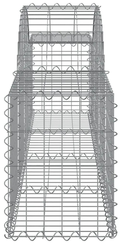 Συρματοκιβώτια Τοξωτά 13 τεμ. 200x30x40/60 εκ. Γαλβαν. Ατσάλι - Ασήμι