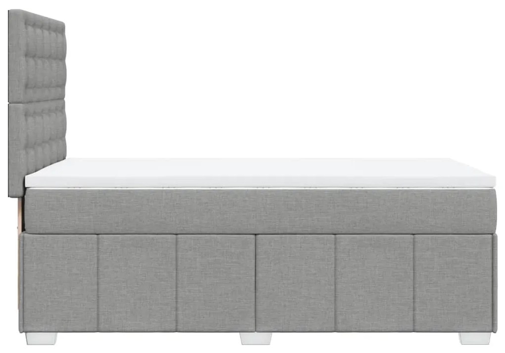 Κρεβάτι Boxspring με Στρώμα Ανοιχτό Γκρι 90x200 εκ. Υφασμάτινο - Γκρι