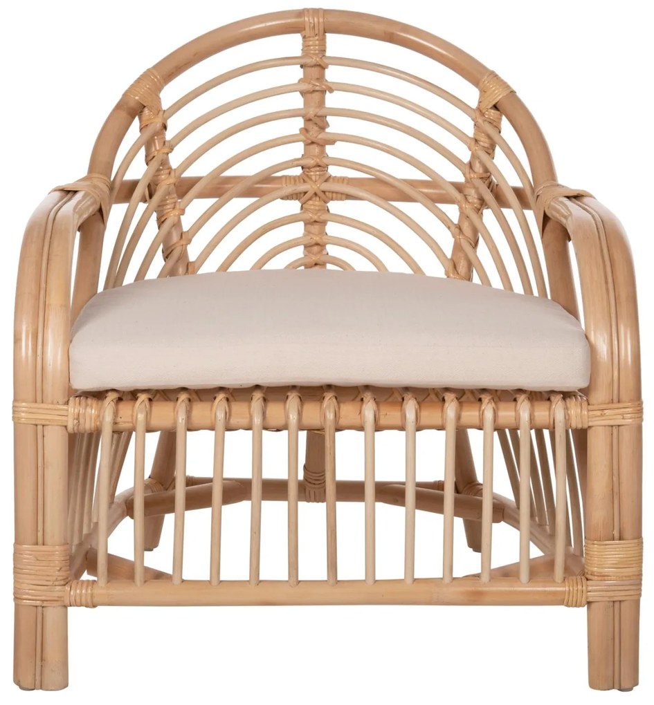 Καρέκλα - Πολυθρόνα FEMUR C9837 Φυσικό Rattan με Λευκό Μαξιλάρι 72x66x75Υεκ. 72x66x75 εκ.