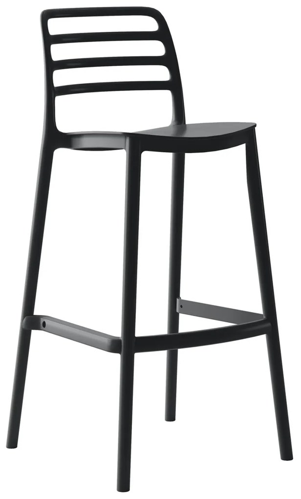 BAR STOOL POLYPROPYLENE SNOD  BLACK 37,2x50x101,5Hcm.