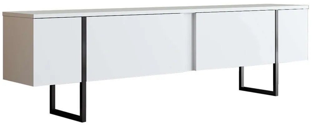 Έπιπλο Τηλεόρασης Luxe Με Ντουλάπια 618BLY1105 180x30x50cm White-Black