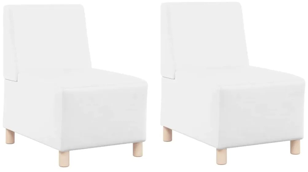 vidaXL Μοναδικός Καναπές χωρίς Χερούλια 2 pcs Λευκό 55 x 74 x 82 εκ.