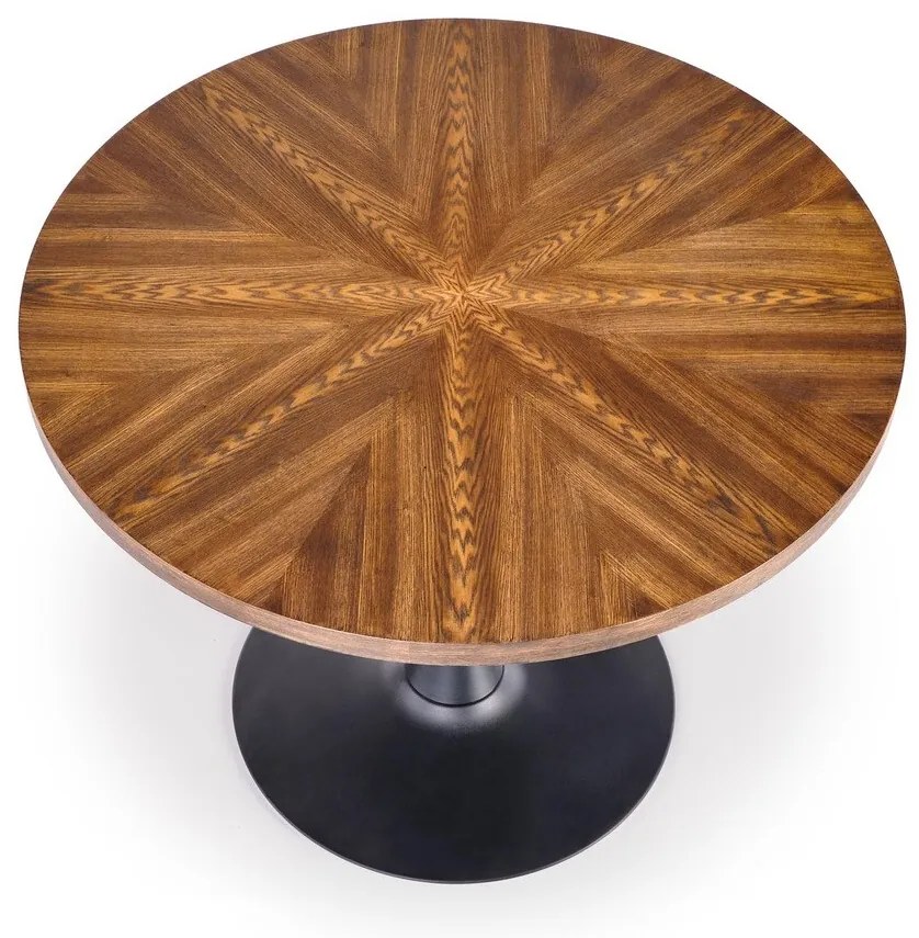 Τραπέζι Houston 894, Καρυδί, Μαύρο, 75cm, 27 kg, Φυσικό ξύλο καπλαμά, Ινοσανίδες μέσης πυκνότητας, Μέταλλο | Epipla1.gr