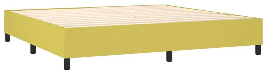 Κρεβάτι Boxspring με Στρώμα Πράσινο 200x200 εκ. Υφασμάτινο - Πράσινο