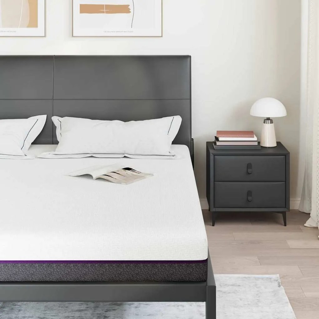 vidaXL Στρώμα Λευκό και Γκρι 180 x 200 cm Pěna