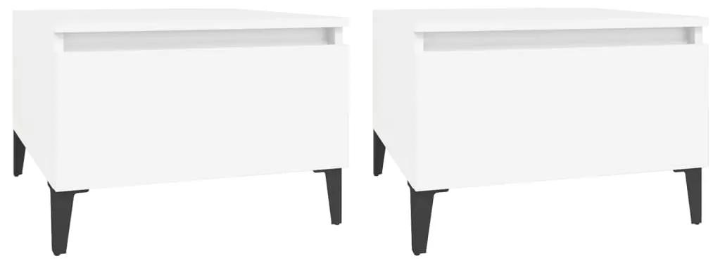 vidaXL Βοηθητικά Τραπέζια 2 τεμ. Λευκά 50x46x35 εκ. Επεξεργασμένο Ξύλο
