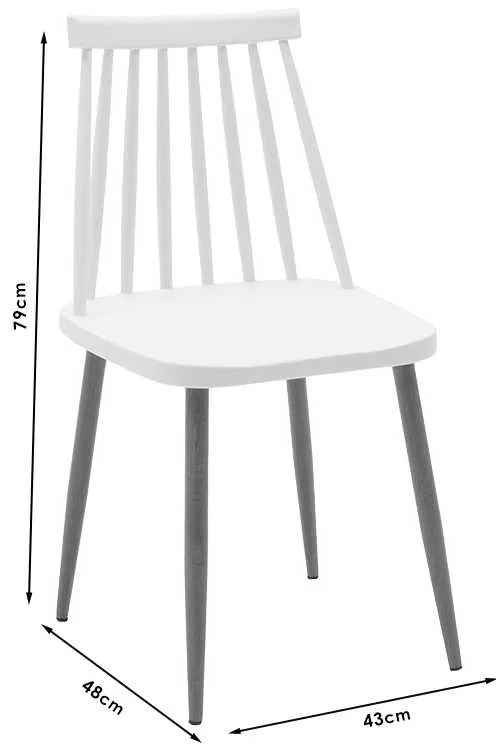 Τραπεζαρία Aurora-Julita pakoworld σετ 5τεμ pp-mdf σε λευκό-φυσική απόχρωση Φ80x73εκ