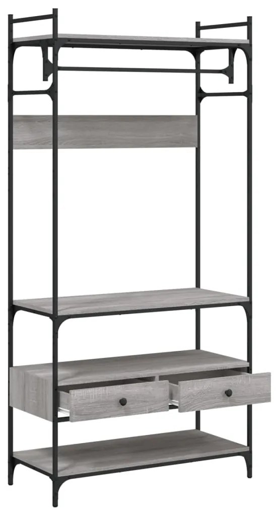 vidaXL Ντουλάπα με Συρτάρια Γκρι Sonoma 89x39x184,5 εκ Επεξεργ. Ξύλο
