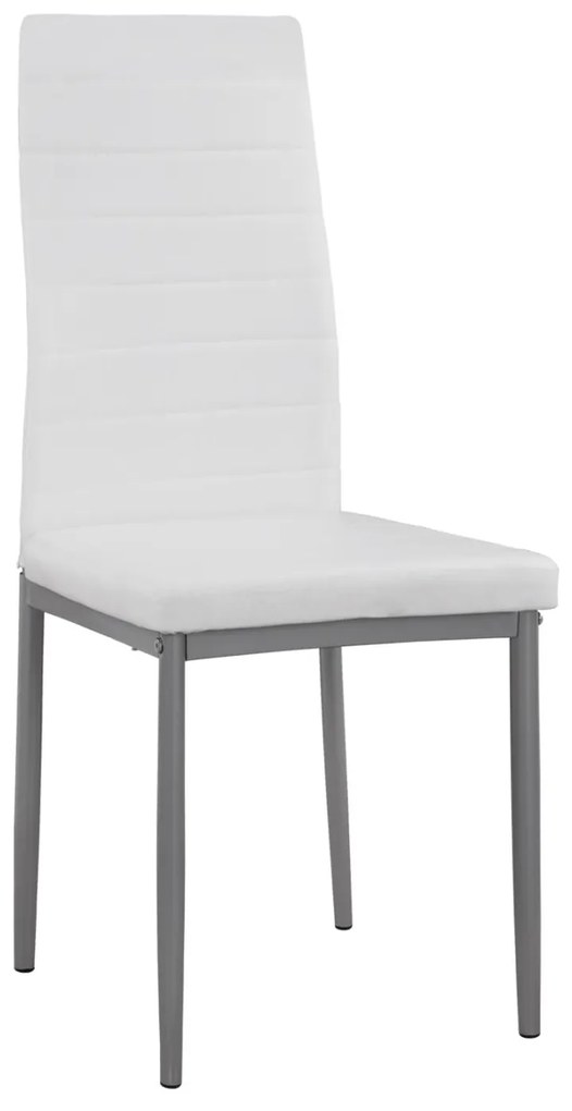 Καρέκλα LADY Μεταλλική με Κάθισμα PU Λευκό 40x48x95εκ. 4αδα 40x48x95 εκ.
