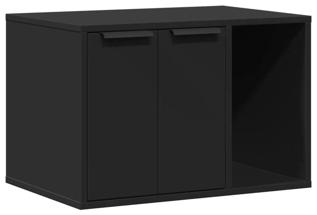 Τουαλέτα Γάτας Περίφραξη Μαύρο 60x40x40 εκ. Επεξεργασμ. Ξύλο - Μαύρο
