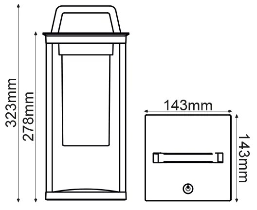 LED SMD TABLE SOLAR BATTERY LUMINAIRE 3W 150LM 180° 3.000K DARK GREY CRI80 IP54 - LG630GSOL - LG630GSOL