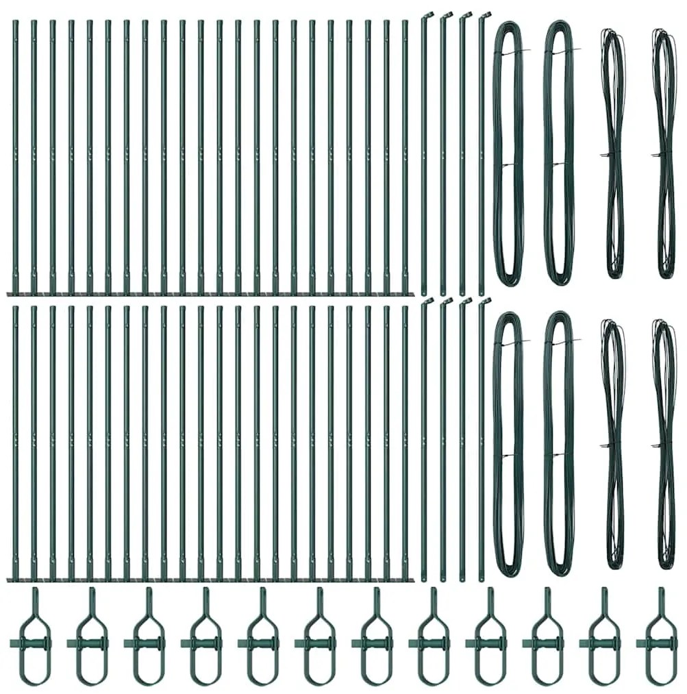 vidaXL Στύλος Περιφράξεων 52 pcs Ασημί Μέγεθος: 3.2 x 3.2 x 88.5 εκ.