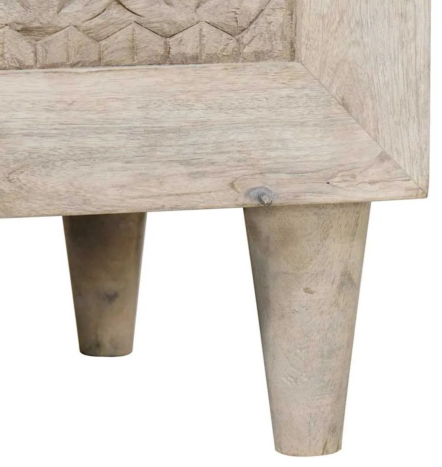 vidaXL Πλαϊνό γραφείο Λευκό 60 x 33 x 75 cm Μασίφ ξύλο μάνγκο