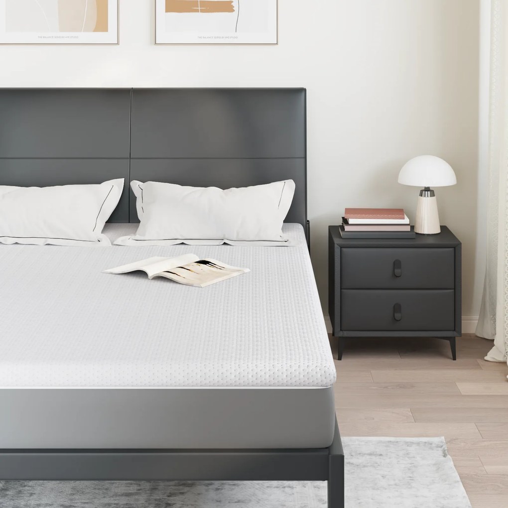 vidaXL Στρώματα Λευκό 140 x 190 cm 100% ύφασμα πολυεστέρα με τζακάρ