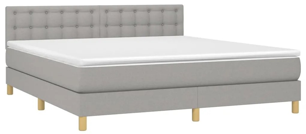 ΚΡΕΒΑΤΙ BOXSPRING ΜΕ ΣΤΡΩΜΑ &amp; LED ΑΝ.ΓΚΡΙ 160X200 ΕΚ ΥΦΑΣΜΑΤΙΝΟ 3134045