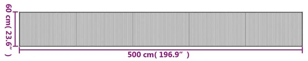 Χαλί Ορθογώνιο Γκρι 60 x 500 εκ. Μπαμπού - Γκρι