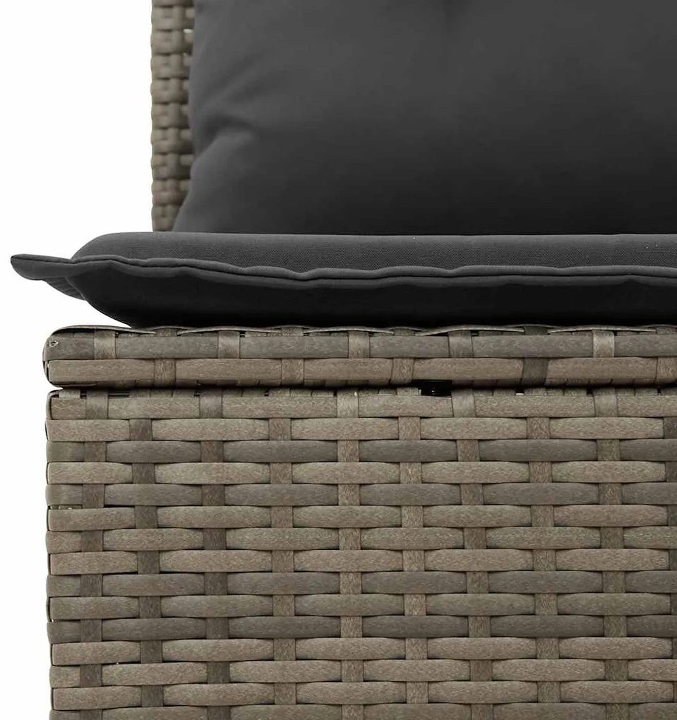 vidaXL Καναπές Κήπου Διθέσιος Γκρι από Συνθετικό Ρατάν με Μαξιλάρια