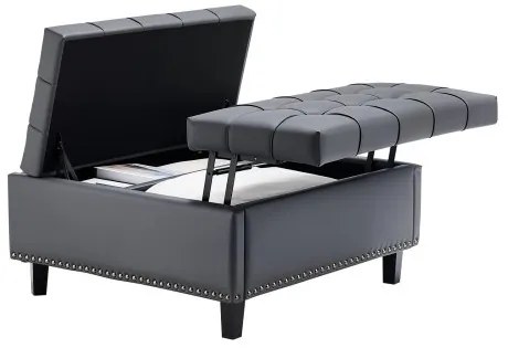 VEVOR 31 in Square Leather Ottoman with Storage Coffee Table for Living Room
