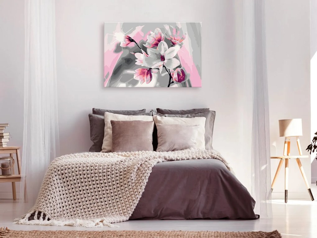 Πίνακας για να τον ζωγραφίζεις - Magnolia (Grey Background) 60x40