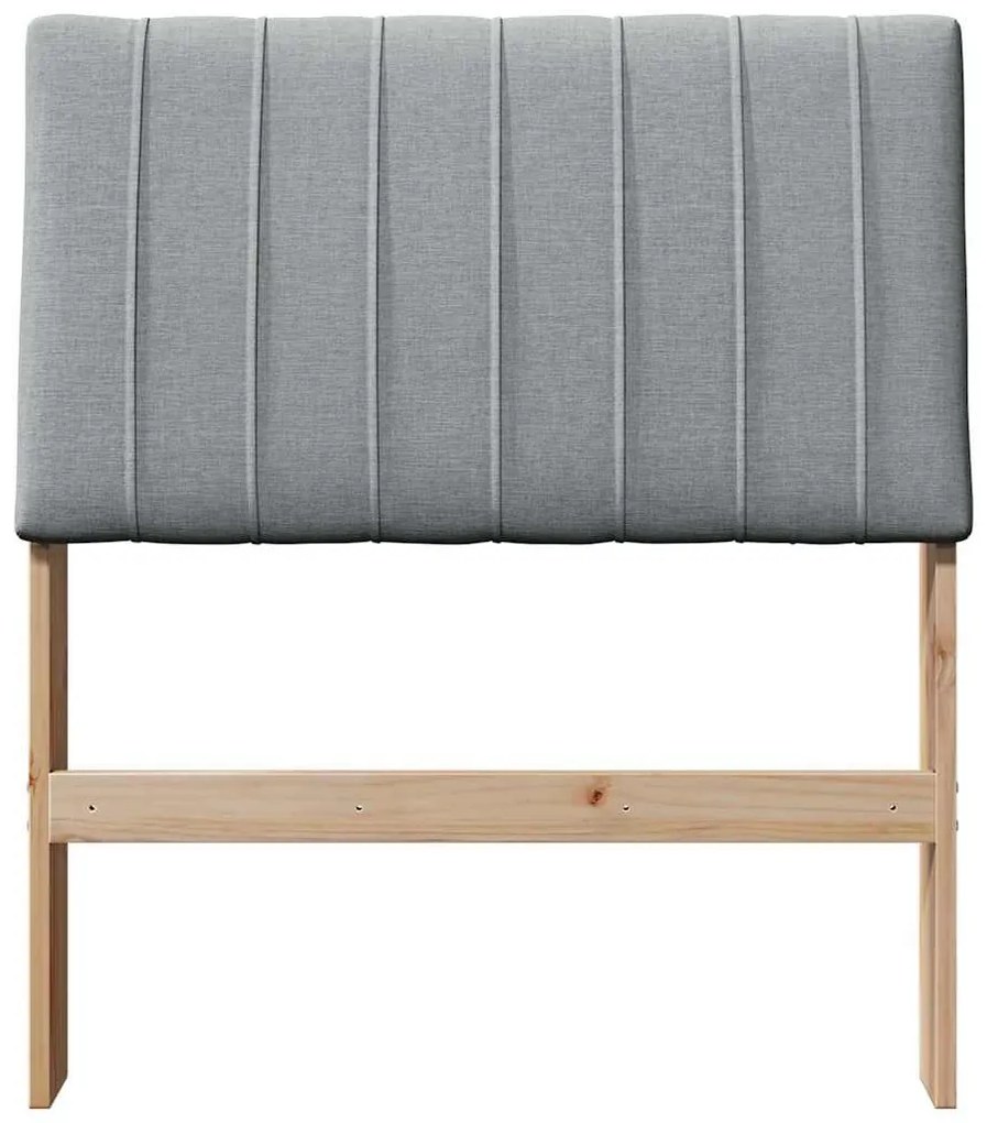 vidaXL Ταπετσαρισμένο κεφαλάρι Ανοιχτό γκρι 80 cm Στερεά ξυλεία πεύκου
