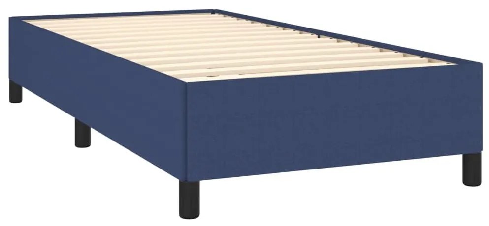 Κρεβάτι Boxspring με Στρώμα Μπλε 90x200 εκ.Υφασμάτινο - Μπλε