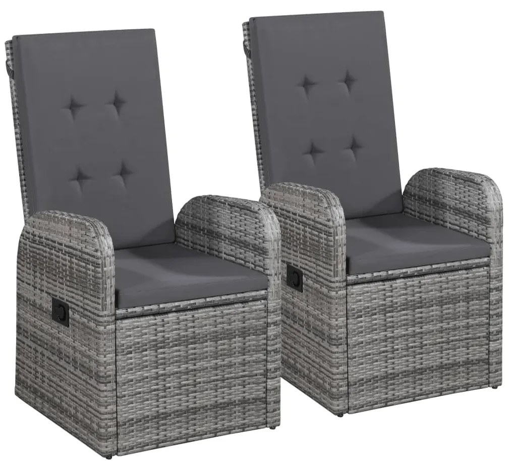 vidaXL Σετ Τραπεζαρίας Κήπου 3 Τεμαχίων Γκρι