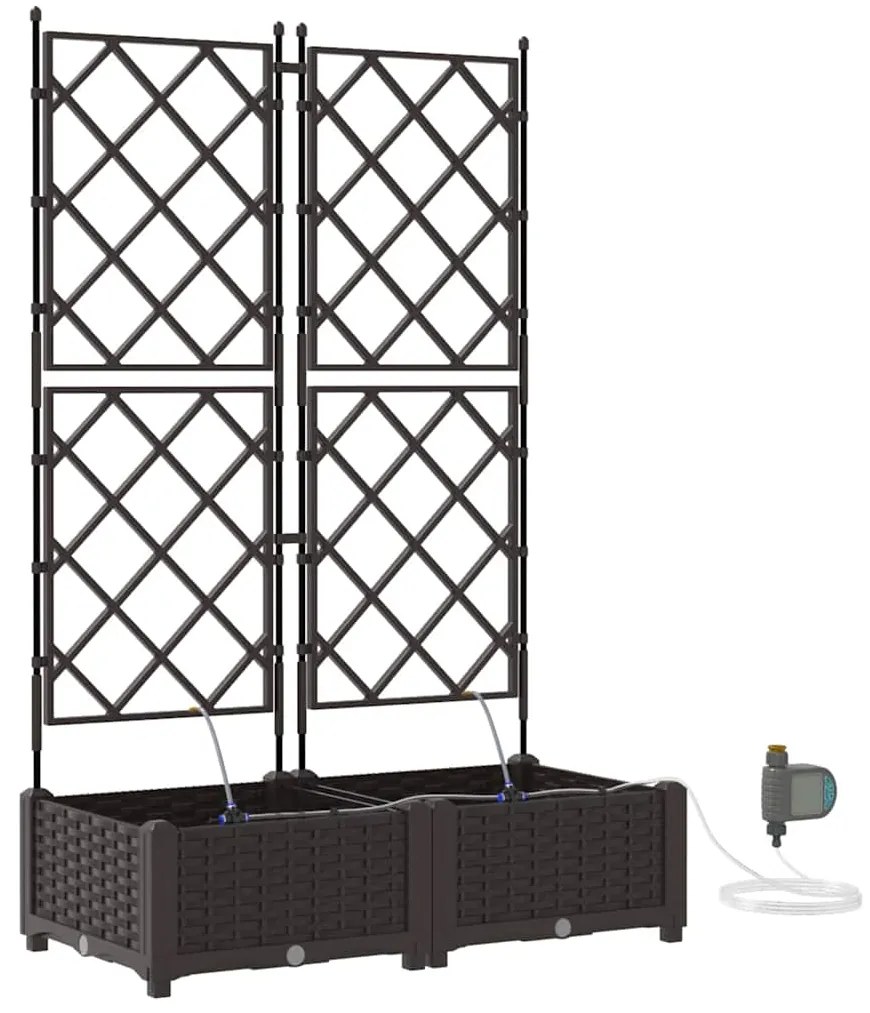 vidaXL Ζαρντινιέρες κήπου Καφέ 80 x 40 x 126 cm Ατσάλι