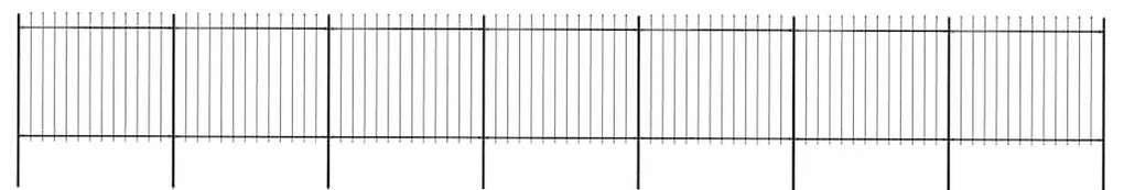 vidaXL Φράχτης Κήπου με Κορυφή Δόρυ Μαύρος Ατσάλινος 1248 x 150 εκ.