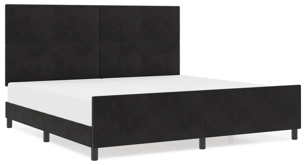 vidaXL Κρεβάτι Μαύρο 200x200 εκ Βελούδο