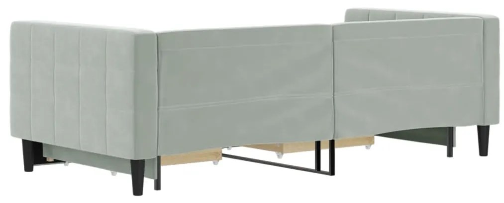 vidaXL Καναπές Κρεβάτι Συρόμενος Αν. Γκρι 90x190 εκ Βελούδο & Συρτάρια
