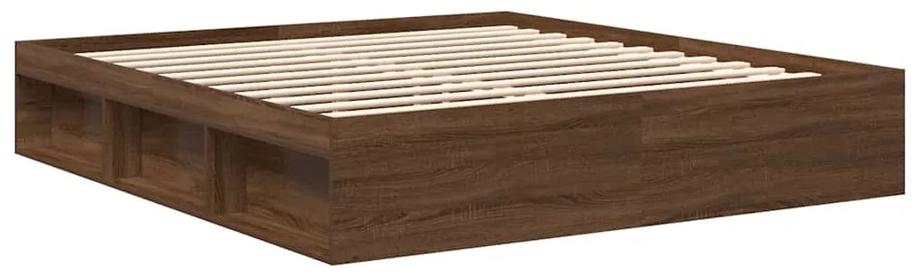 vidaXL Πλαίσιο Κρεβατιού Καφέ Δρυς 200x200 εκ.