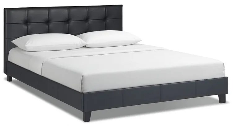 Κρεβάτι Sissy Megapap από τεχνόδερμα χρώμα μαύρο 160x200εκ.