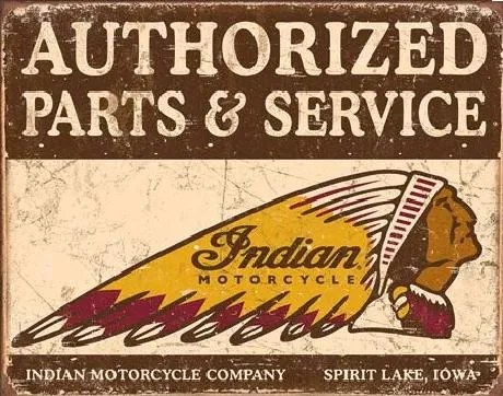 Μεταλλική πινακίδα Indian motorcycles - Authorized Parts and Service